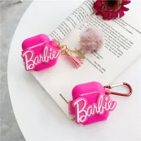 Creative caz de silicon roz pentru căștile airpods cu motiv Barbie