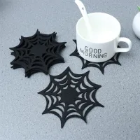 Trendy spider web coasters for Halloween - 6 pcs