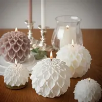 Silicone candle form in the shape of a flower ball for making