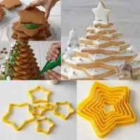 6 pentagram készlet karácsonyi kekszhez és süteményhez