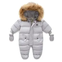 Combinaison d'hiver pour bébé T2555 grise 3-6 mois