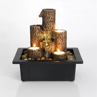 1pc, table fountain with waterfall function with hot color LED lights Decor table fountain candles with water fountain with LED lights