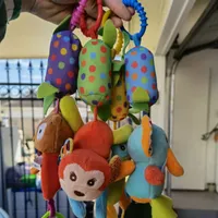 Children's toys Soft hanging sensory learning toy Baby newborn stroller Carseat Crib Travel Activity Mouse animal Wind Chime with bite for boys girls