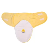 Słodki koc zmarszczkowy dla noworodków żółto-biały