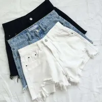 Torn denim shorts for women, loose, high waist and three colors