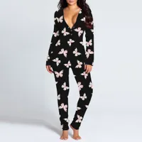 Ladies long sleepsuit - print of beautiful butterflies