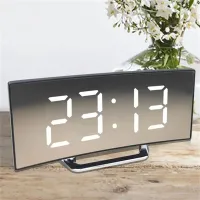 Ceas deșteptător digital de lux, minimalist, cu ecran LED curbat în stilul televizorului Effie