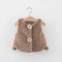 Children's winter fur vest and flower knob for newborns