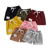 Children's stylish shorts with tightening in the waist on a shoelace with pants on - more Kane colors