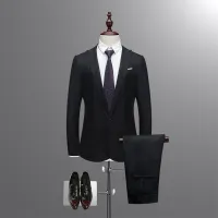 Pánsky oblek slim fit v rôznych farbách - súprava nohavíc, saka a vesty