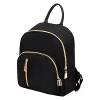 Women's backpack with gold zipper