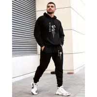 Men's casual tracksuit with rose print