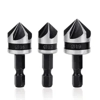 3-part set of drills with cone head 12/16/19 mm for wood and metal