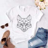 Women's T-shirt with geometric fox