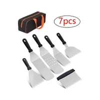 Barbecue set 3v1 of stainless steel - scraper, swivel and pliers for grill/floor