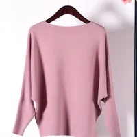 Women's sweater in autumn/winter - Sleeves shaped like a bat's wing, oversized, knitted sweater for women