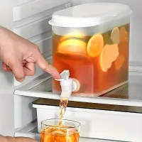 Large plastic pot for drinks with tap, water cooler for juices and drinks, drinking pot for fridge with tap