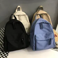 Solidny kolor przestronny plecak studencki - 4 kolory