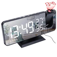 LED electronic digital table clock with time projector / radio
