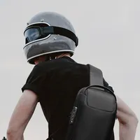 Waterproof men's crossbody backpack over one shoulder