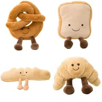 Funny soft stuffed pastries with a smile