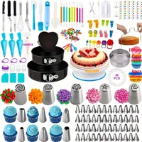 Kit de décoration de gâteaux : Piques à décorer en acier inoxydable, plateau tournant, caissettes à cupcakes, ciseaux alimentaires, moules à pâtisserie, lisseurs à gâteaux