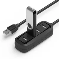 4 portový USB 2.0 HUB s LED  indikátorem světla - Černý