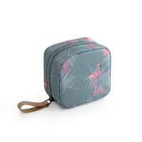 Travel mini cosmetic bag with flamingo print and others