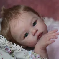 Newborn girl Reborn doll Meadow - soft cuddly body, realistic skin with veins, artistic doll