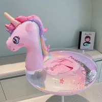 Children's inflatable pony-shaped seat with PVC handles - for safe swimming