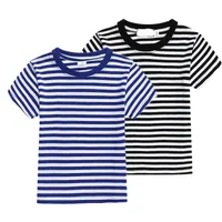 Baby T-shirt with stripes and short sleeve