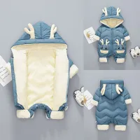 Winter children's jumpsuit with antlers
