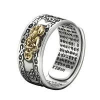 Nastaviteľný budhistický unisex prsteň