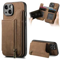 Stylish leather case with zipper pocket for iPhone phones - different colors