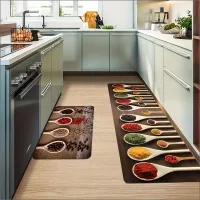 Kitchen rug with spice motif
