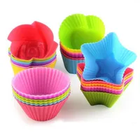 Silicone forms for muffins - 12 pcs, different shapes