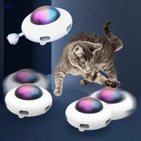 Interactive UFO toy for cats with electronic feathers, smart automatic irritation for fun at home