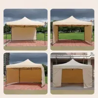 Outdoor parasol with side awning and rain protection