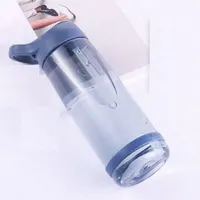 Travel bottle with straw