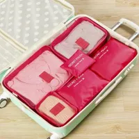 Colourful travel organisers for suitcase - 6 pcs