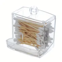 Practical organizer for cotton bars and tampons with wooden lid