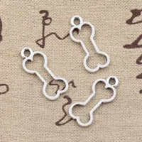30 pcs pendants Empty dog bones 25x11mm in antiquary bronze and silver color for making pendants
