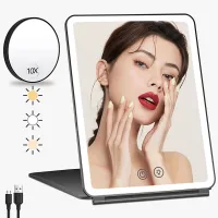 Modern trendy stylish makeup mirror with LED candlelight