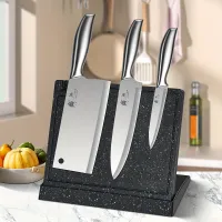 Multifunction knife holder with sharpener and kitchen board