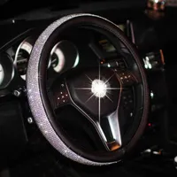 Steering wheel cover with rhinestones