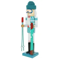 Christmas figure of wooden nutcracker in the form of ski instructor - 38 cm