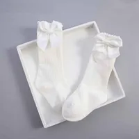 Girls long socks with a bow