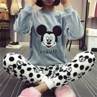 Női aranyos Mickey szőrös pizsamák