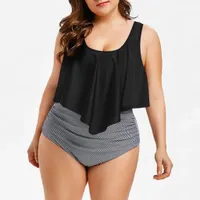 Maillot de bain Tankini taille haute avec imprimé volant