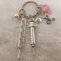 Nový dizajn lekárskych nástrojov Keychains - stetoskop, striekačka, maska, perfektný darček!